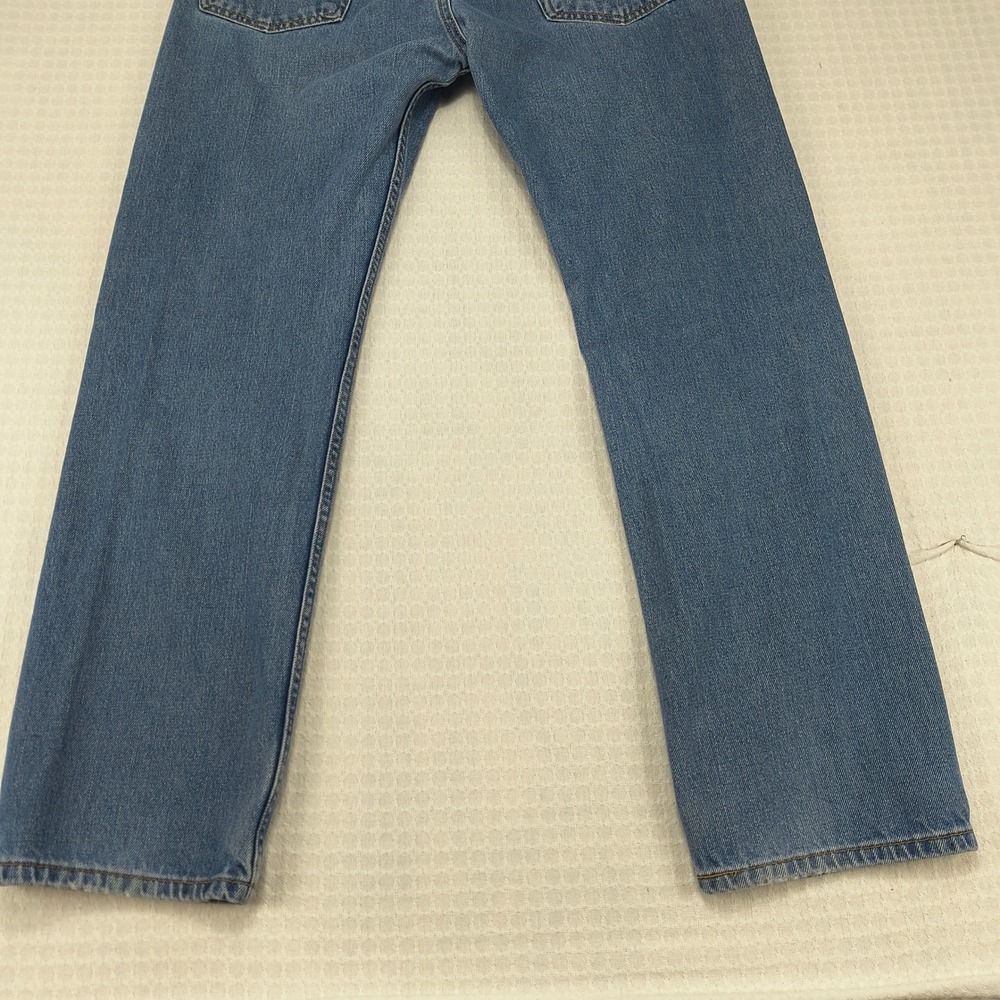 Levis 505 Mens Straight Fit Blue Denim Jeans 36x32 Medium Wash Zip Fly Classic - Picture 10 of 16